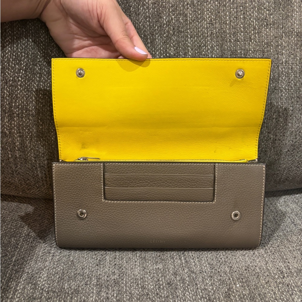 Celine Gray and Yellow Wallet